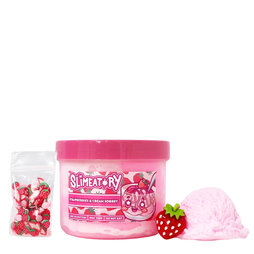 Slimeatory Slime Strawberries & Cream Sorbet DIY Clay Kit 4